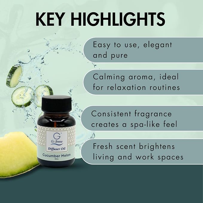 G's Breeze Cucumber Melon Diffuser Oil Refill - Image 4