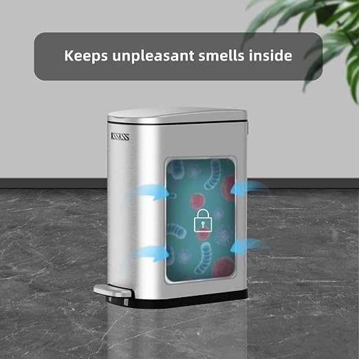 2.6 Gallon Slim Bathroom Trash Can - Image 4