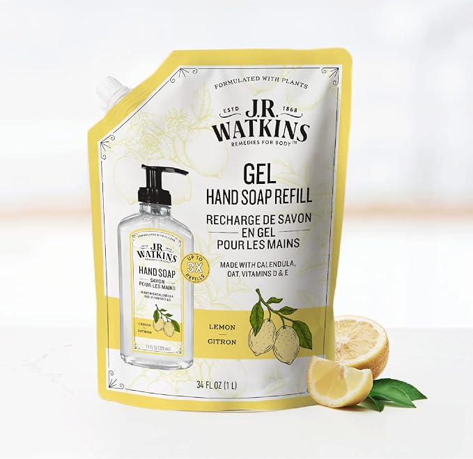 J.R. Watkins Liquid Hand Soap Lemon Refill, 34 Fl Oz - Image 6