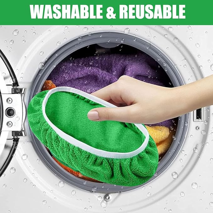Reusable Microfiber Mop Pads Washable Wet & Dry Sweeping Cloths Mop Head - Image 5