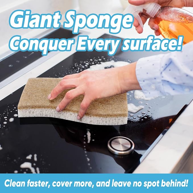 AIDEA XL Scrub Sponges Non-Scratch, Large Natural Sponge - Image 5