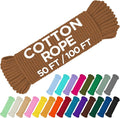 TECEUM Cotton Rope 3/16” – 100 FT – Strong All-Purpose Braided Rope – Natural by TECEUM