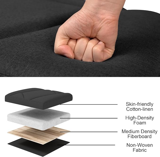 Folding Storage Ottoman Bench, 15 Inches End of Bed Bench, Folding Ottoman - Image 4