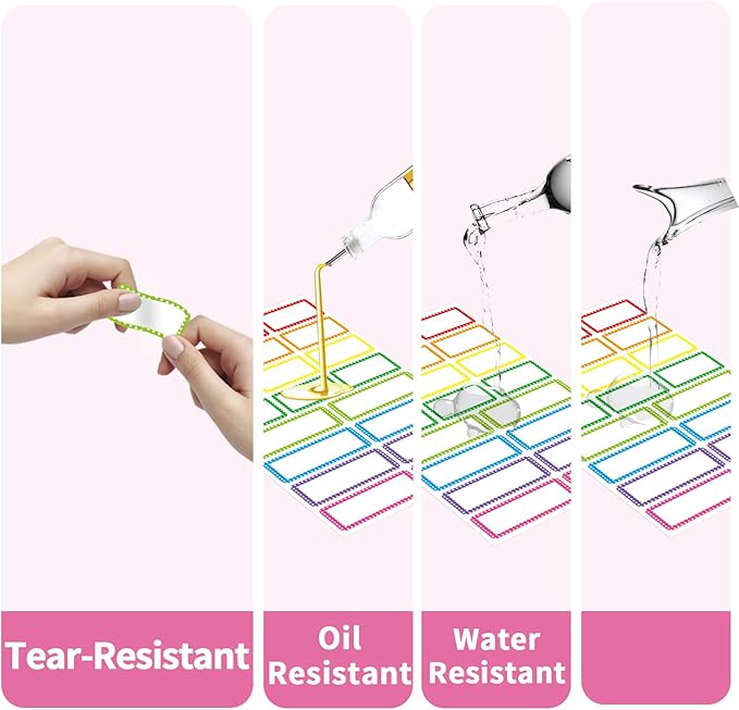 Removable Colored Labels Stickers, Self-Adhesive Rectangular Stickers Star - Image 4