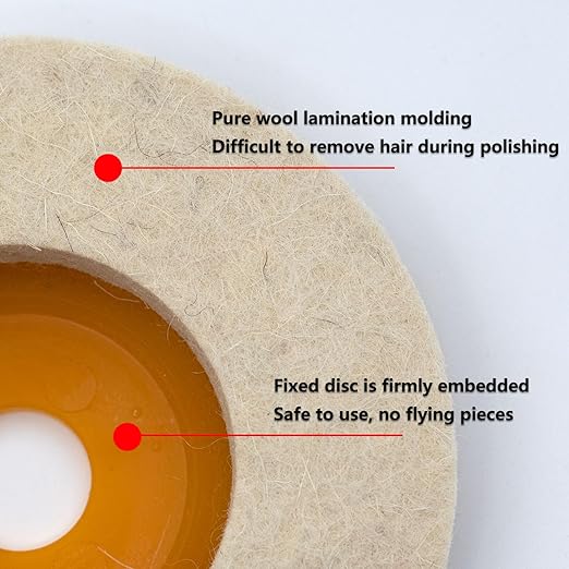10 Pcs 4 Inch Wool Felt Polishing Wheel Disc, Wool Polishing Wheel Disc - Image 3