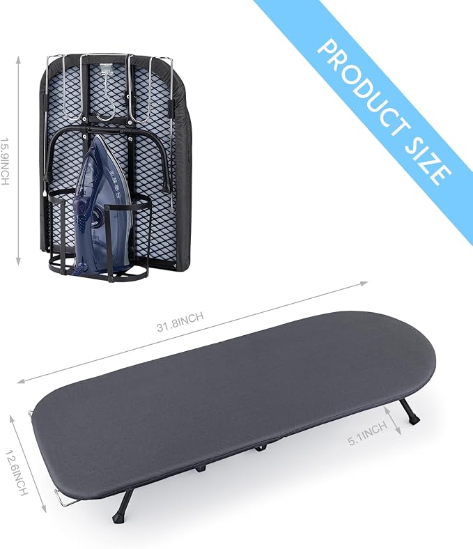 BiJun Small Ironing Board, Foldable Table Top Ompact Portable Mini Ironing - Image 3