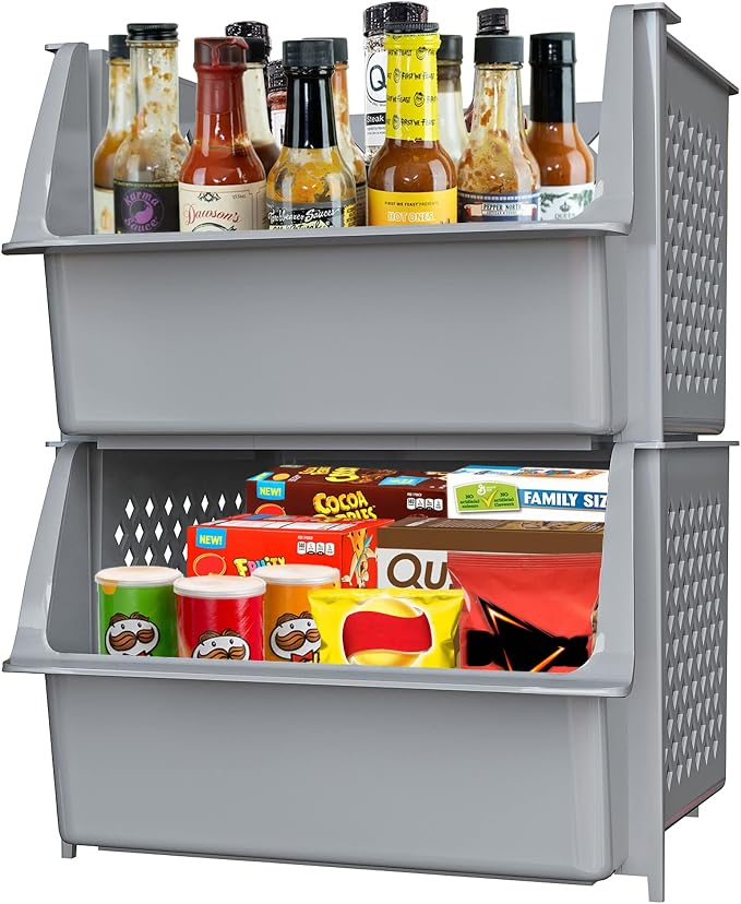 TidyFriend Plastic Stackable Storage Bins by Skywin