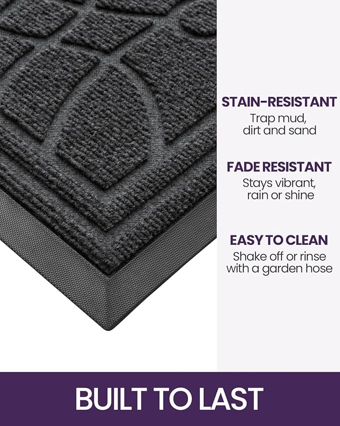 DEXI Front Door Mat Outside Entrance, Heavy Duty Non Slip Low Profile Doormat - Image 3