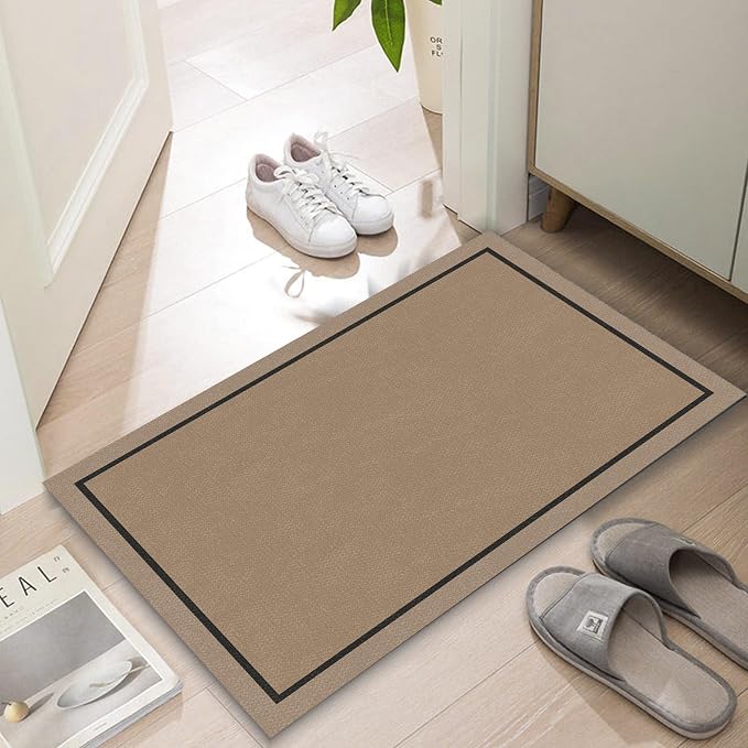 Ultra Thin Door Mat Indoor Entrance, 1/10 in Thin Door Mats by LYGLIGH