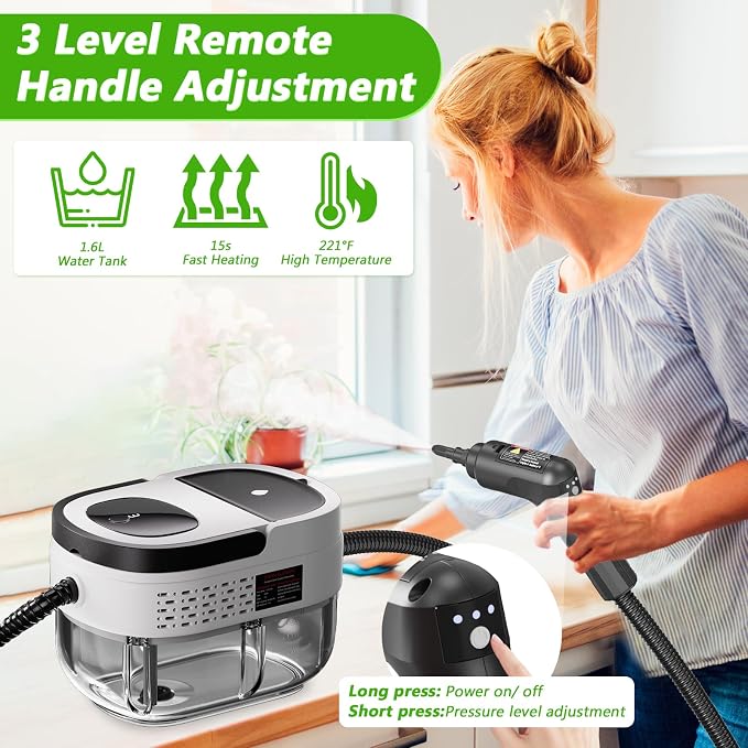 Handheld Steam Cleaner, 2500W High Pressure Steamer - Image 2