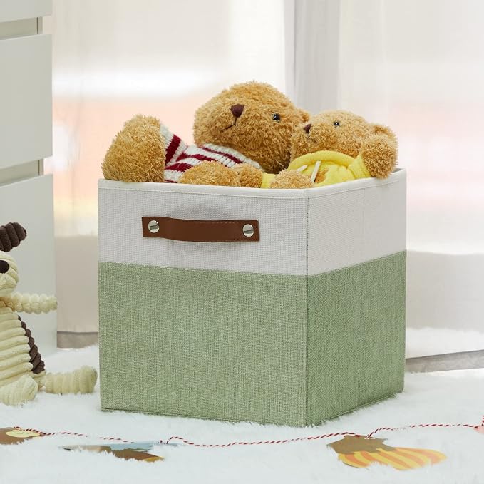 HNZIGE Fabric 11x11 Cube Storage Bins, Foldable Storage Cube Bin Baskets - Image 8
