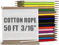 PerkHomy Cotton Rope 3/16" 50 ft Multi Purpose Utility Diamond Braided Cord by PerkHomy