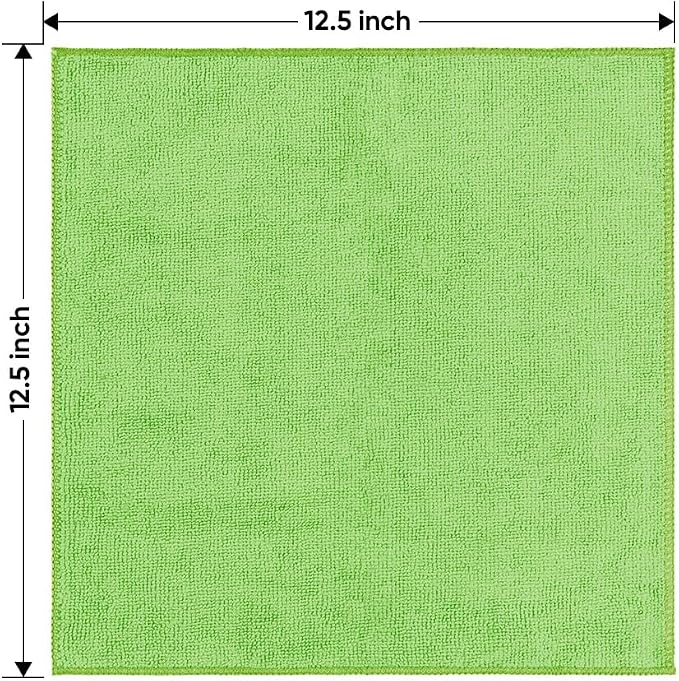 HOMEXCEL Green Microfiber Cleaning Cloth 12 Pack, 12.5 x 12.5 inch Microfiber - Image 7