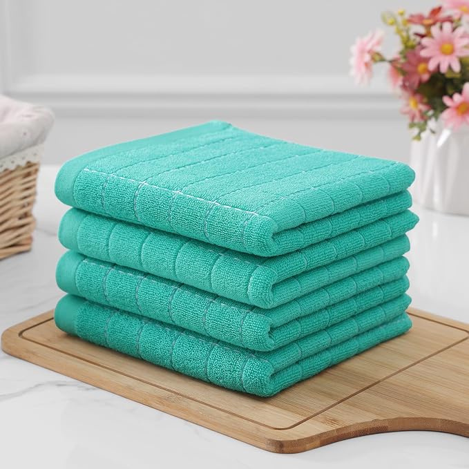 Homaxy 100% Cotton Terry Kitchen Towels, Checkered Designed, Soft and Super - Image 7