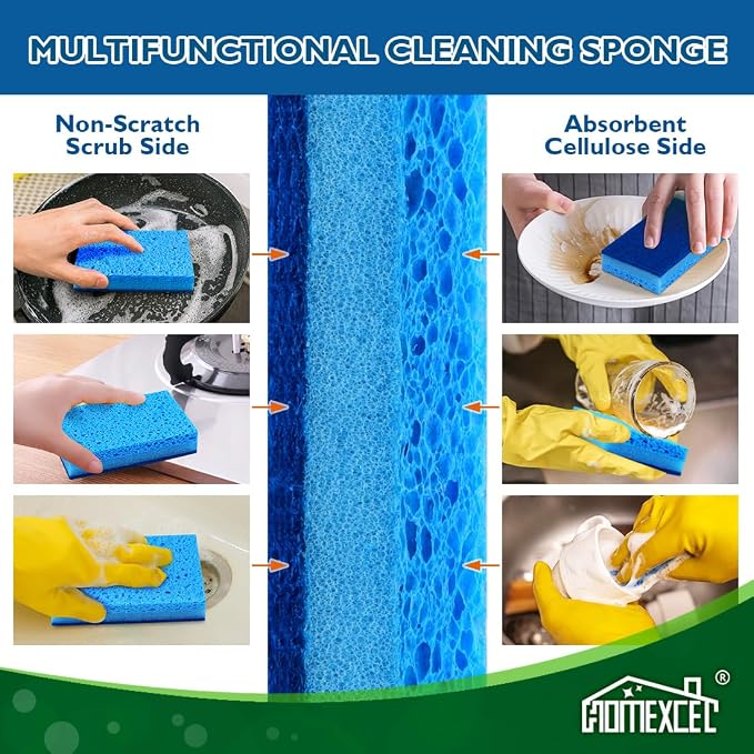 HOMEXCEL Sponges Kitchen 6pcs, Non-Scratch Sponges - Image 5