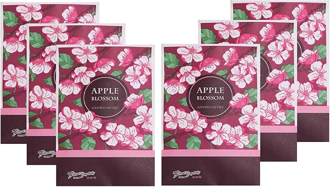 Floral Simplicity Apple Blossom Scented Sachets Pack of 6, Fall & Winter by FloralSimplicity