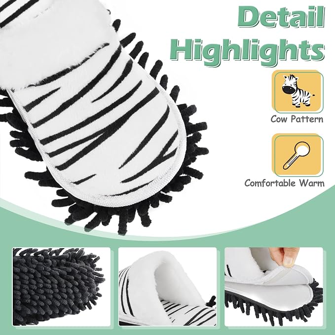 Microfiber Floor Mop Slippers House Dust Cleaning Tool Detachable Washable Shoes - Image 2