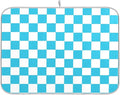 Turquoise Chessboard Dish Drying Mat by Wamika