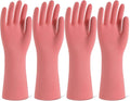 Rubber Cleaning Gloves for Dishwashing, 4 Pairs Reusable Kitchen Gloves for by Unknown