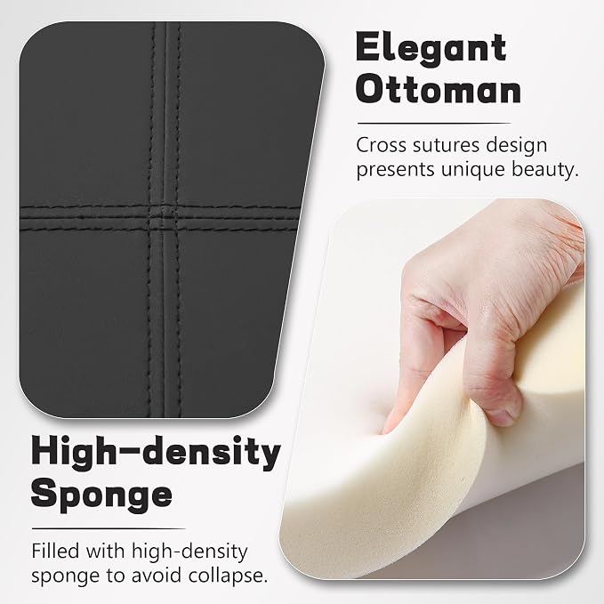 30-Inch Round Storage Ottoman, Modern Ottoman Coffee Table - Image 3