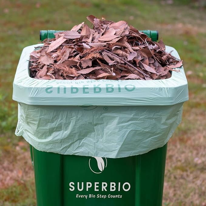 SUPERBIO 33 Gallon Compostable Yard Waste Bags, Lawn & Leaf Bags, ASTM D6400 - Image 7