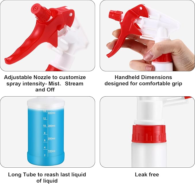 Eccliy 12 Pcs 16 Oz Plastic Spray Bottle, Adjustable Empty Reusable Sprayer - Image 3