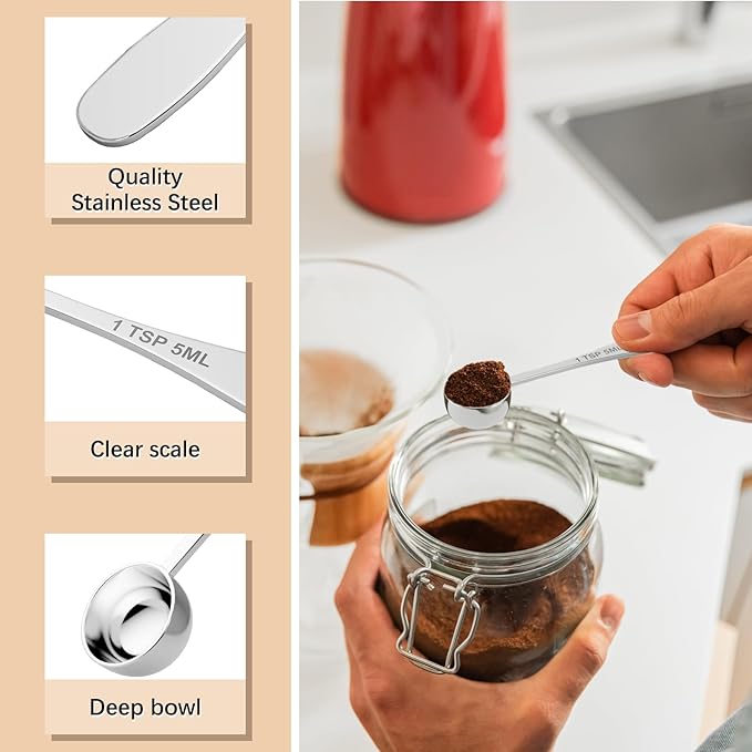 1PCS 1tsp Single Measuring Spoon, Stainless Steel Individual Teaspoon, Metal - Image 3
