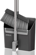 JOYMOOP Black Broom and Dustpan Set, Upright Angle Design by JOYMOOP