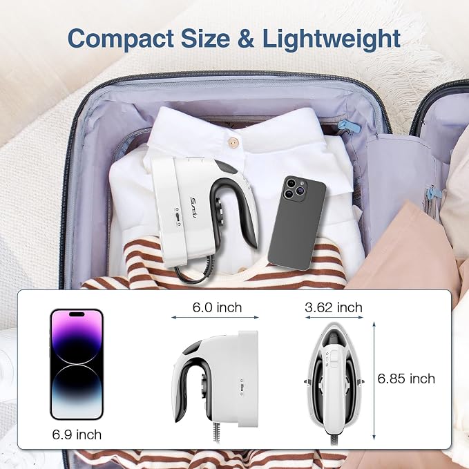 Sundu Mini Travel Iron with Steam, 1000W Portable Non-Stick Soleplate Steam - Image 3
