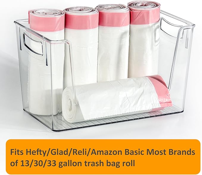 Hudgan Extra Large Trash Bag Holder Acrylic Trash Bag Dispenser Storage - Image 3