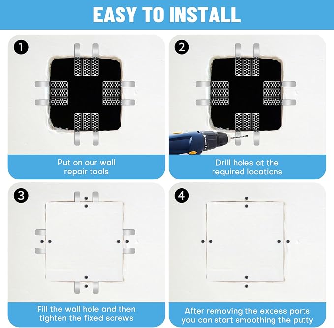 Drywall Repair Clips, 20 Pack Stainless Steel Wall Patch Kit - Image 4