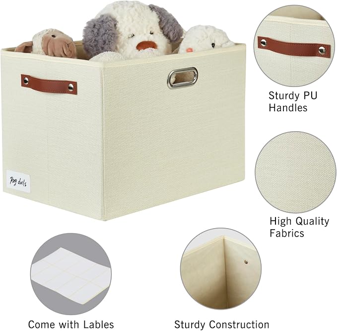 3-Pack Foldable Fabric Storage Bins - Image 3