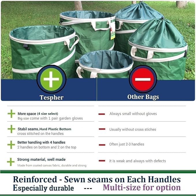 2-Pack 32 Gallon Collapsible Trash Can Solid Bottom - Image 8