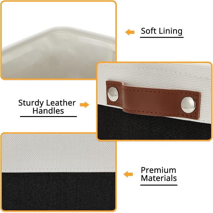 DULLEMELO Small Storage Bin, Collapsible Rectangular Fabric Basket - Image 3