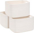 3-Pack Shelf Baskets for Organizing, Woven Storage Basket for Shelves, Cotton by Degeyoyo