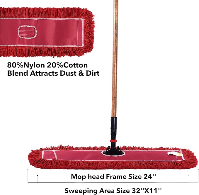 Matthew Cleaning 24'' Industrial Strength Cotton Dust Mop Refill Washable - Image 7