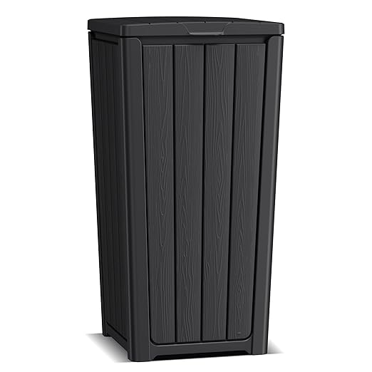 EasyUp Outdoor Trash Can with Lid, Waterproof and Sunscreen Resin Garbage Cans by EASYUP