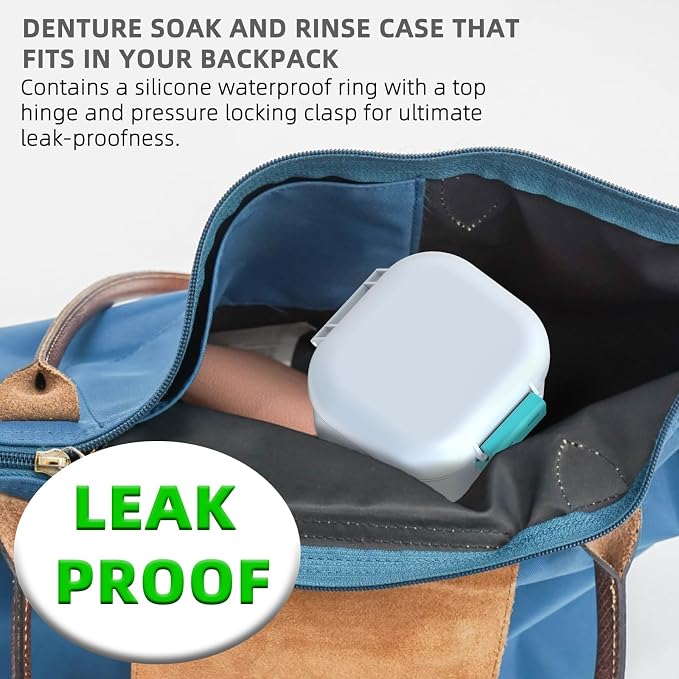 ARGOMAX Leak Proof Denture Bath Cup, Portable Soaking Denture Box, Denture Bath - Image 7