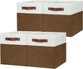 HNZIGE Fabric Cubes Storage Bins Set of 4, 11 x 11 Clothes Storage Cube Baskets by HNZIGE