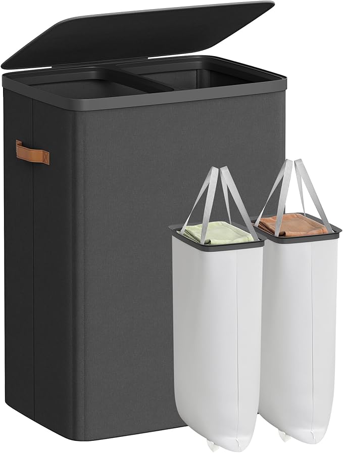 SONGMICS Laundry Basket, 44.9 Gal. Laundry Hamper, 2 Compartments, Easy Assembly by SONGMICSbySONGMICSHOME