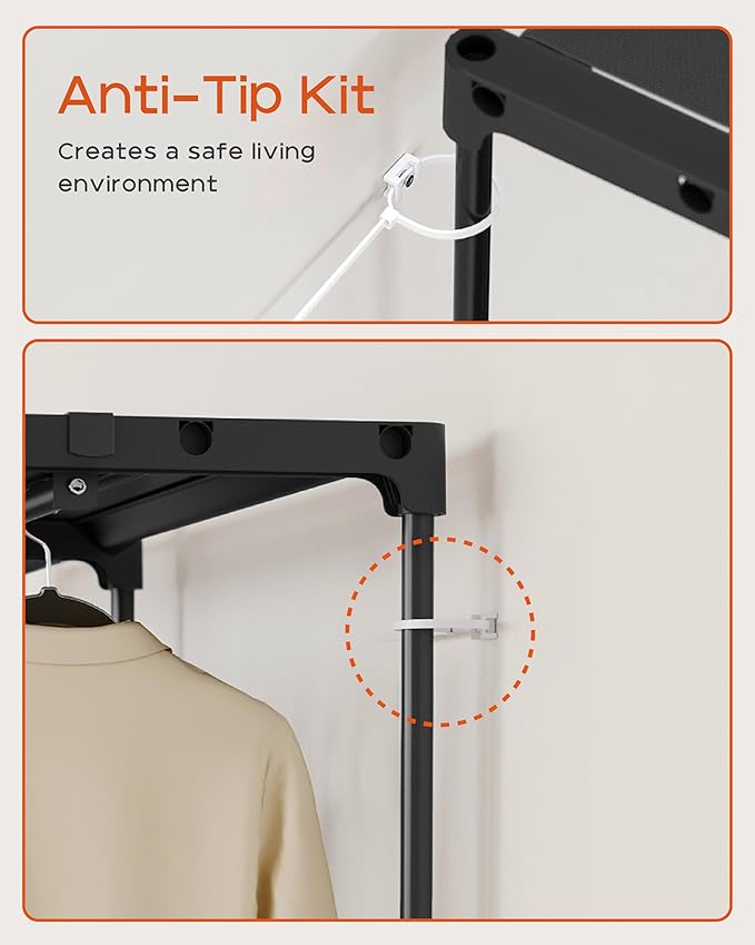 Clothes Rack, Portable Closet, 80.7 Inch Extra Large Capacity Wardrobe Closet - Image 7