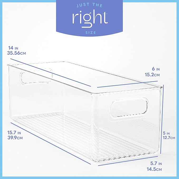 Plastic Food Storage 6 Pack Clear Container Bin - Image 3