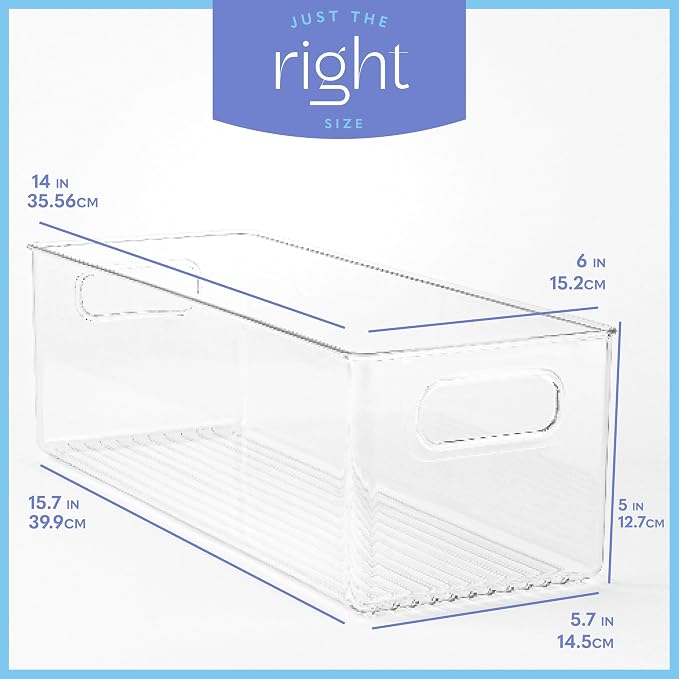 Plastic Food Storage 4 Pack Clear Container Bin - Image 3