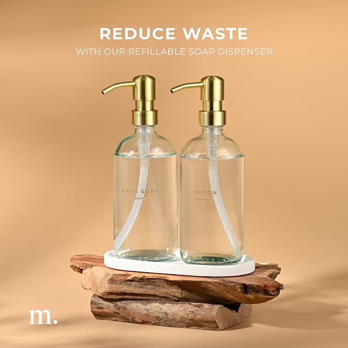 MaisoNovo Soap Dispenser 3-Piece Set | 16.9oz Clear Bottles - Image 7