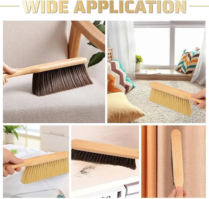 2 Pieces Woooden Dust Brush Hand Broom Bench Brush - Image 4