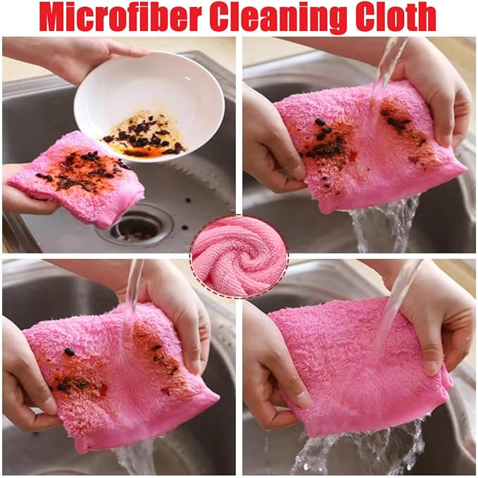 Bamboo Microfiber Cleaning Cloth-8Pcs Kitchen Wash Cloths, Wood Fiber Window - Image 4
