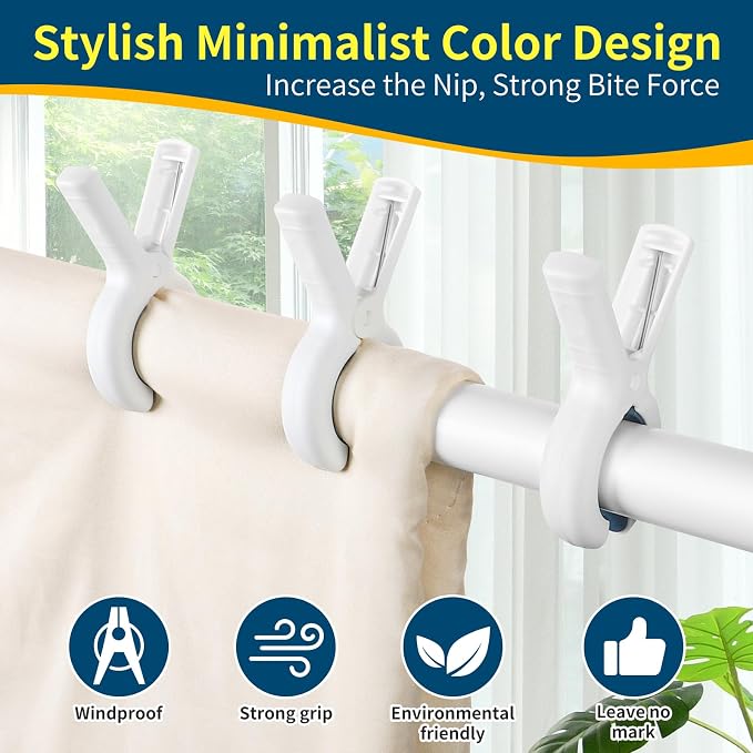 Senbowe 12 Pack Beach Towel Clips, Heavy Duty Plastic Clothes Pins, Windproof - Image 4