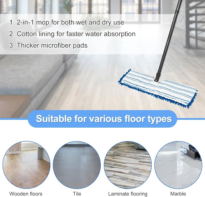 3 Pack Mop Heads Replacements for Ocedar Dual-Action Microfiber Flip Mop - Image 6