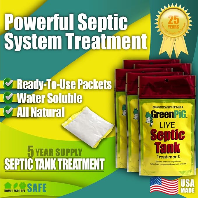 Green Pig 56 Live Septic Tank Treatment 5-Year Supply Ultimate Solution in - Image 5