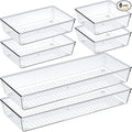 Criusia 6 Pcs Large Size Clear Drawer Organizer Set, Acrylic Non Slip Non by Criusia